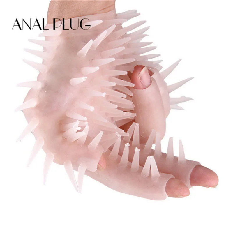 Секс-игрушки мягкие силиконовые перчатки шипы массаж пальмы и тела здоровый уход