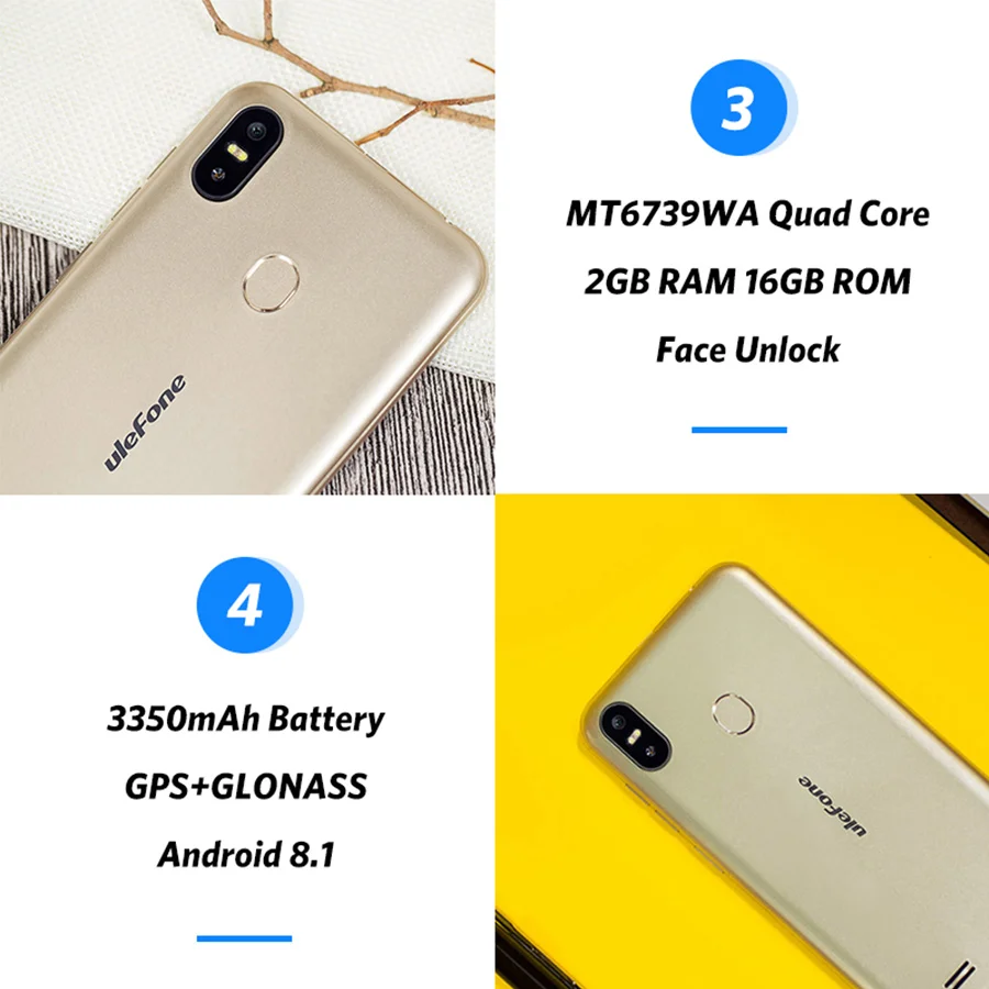 Чехол-накладка Ulefone S10 Pro Android 8 1 5 7 '✙:9 MT6739WA Quad-core 2 Гб Оперативная память 16
