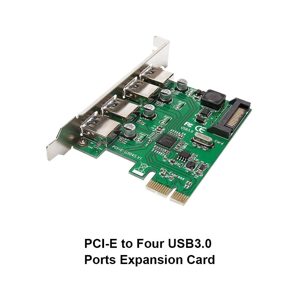 Плата расширения PCI E на четыре порта USB3.0 интерфейс Express адаптер 15pin для
