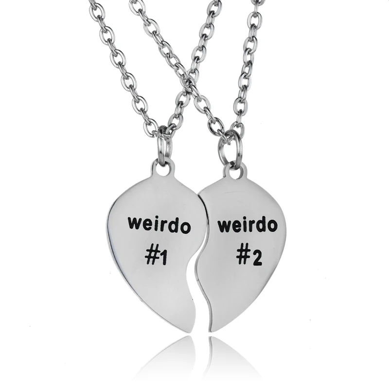 12 шт./лот Weirdo #1 #2 колье из искусственной кожи цепочка для семьи влюбленных пары