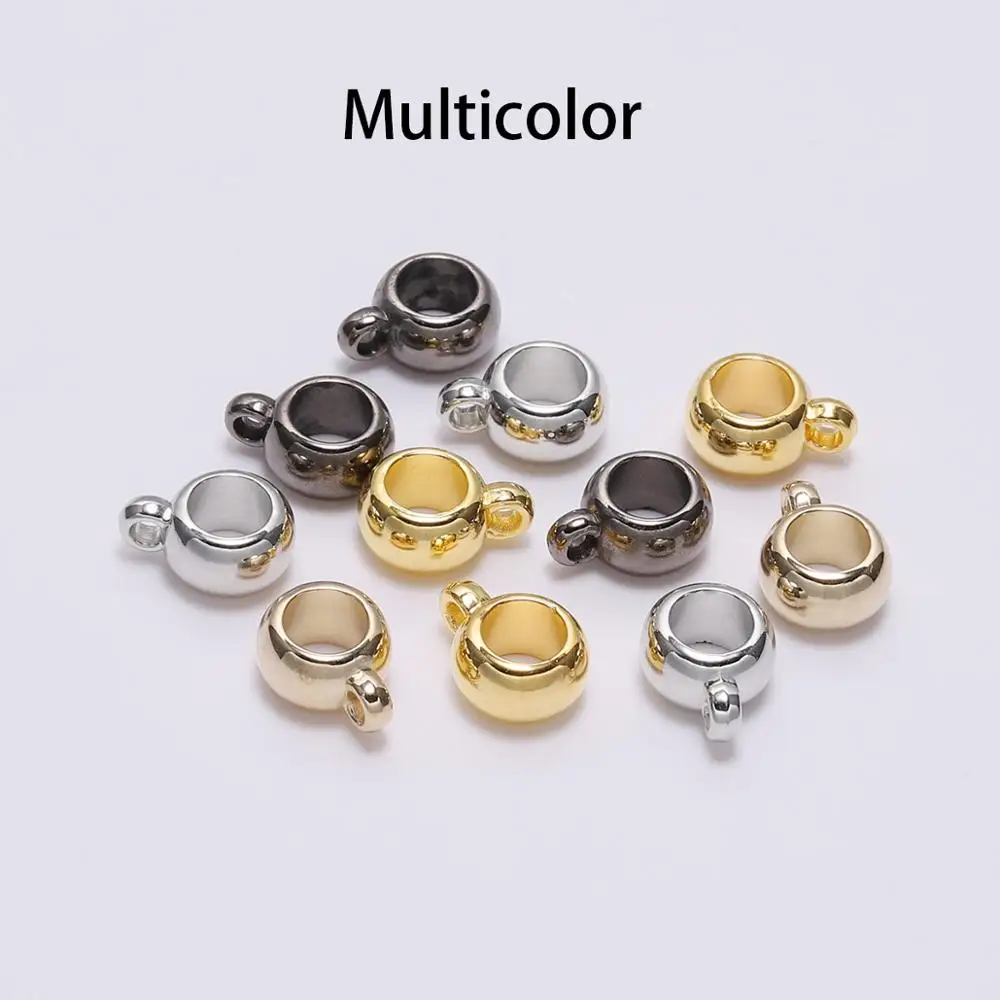 Multicolor 50 шт./лот зажим для подвесок Застежка под ключ крючки золото серебро CCB бусинки с большими отверстиями разделитель свободный соединитель для бисера для изготовления ювелирных изделий - Цвет: Multicolor
