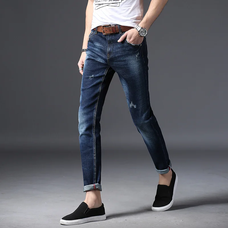 Новая мужская стрейч небольшой джинсы Штаны MP107|Мужские джинсы| |