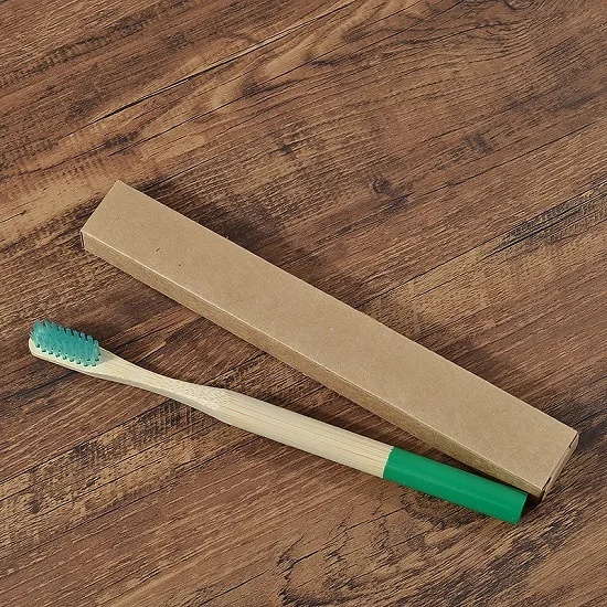 1pc dark green 1 шт. Экологичная бамбуковая зубная щетка средней щетиной биоразлагаемая пластическая уход за полостью рта для взрослых зубная щетка эко кисточка с бамбуковой ручкой - Цвет: 1pc dark green