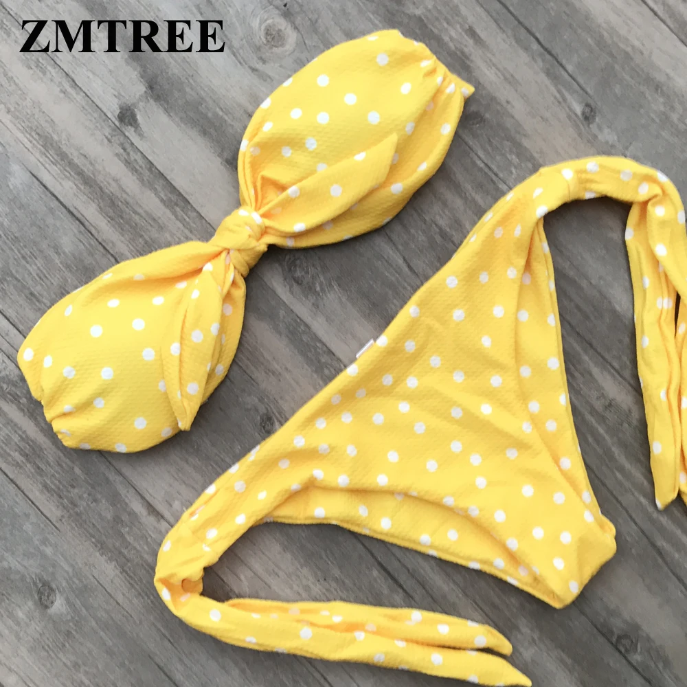 ZMTREE 6 цветов бикини Леопардовый купальник женский бандо 2018 новый купальный