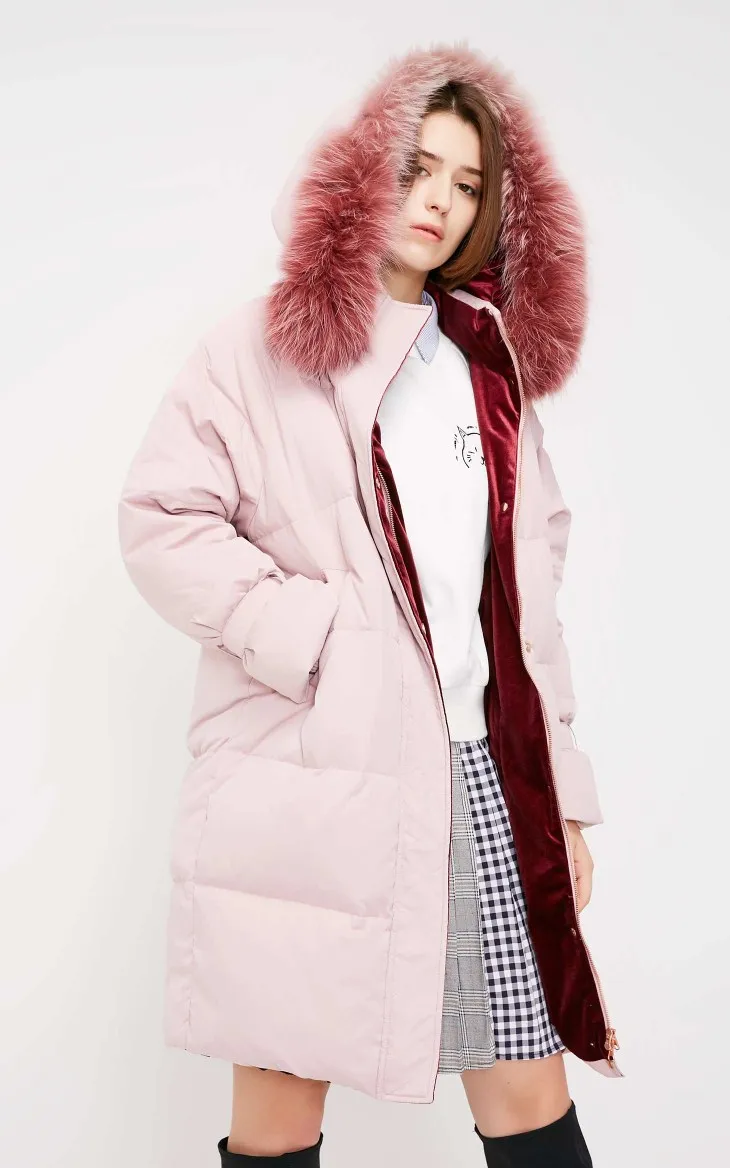 Vero Moda женский пуховик средней длины с капюшоном из меха енота | 318412537