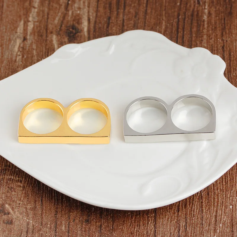 New men's retro punk style exaggerated double finger ring personality selling fast | Украшения и аксессуары