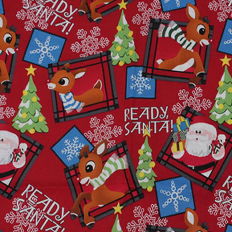 Новое поступление! Симпатичный 100% хлопок красный олень и Санта Клаус