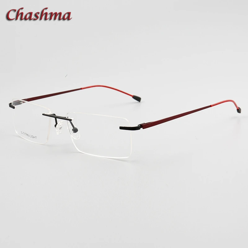 

Chashma Designer Eyewear Optical Prescription Titanium Frame for Men Rimless Light Eyeglass Hinge Quality Glasses Frame Men