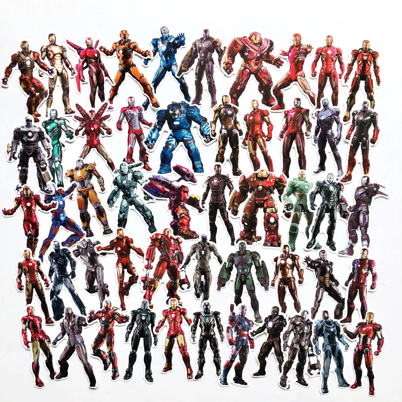 55 шт. наклейка Ironman s marvel супер герой мультфильм для автомобиля ноутбука Наклейка на Холодильник Скейтборд водонепроницаемый стикер бомба