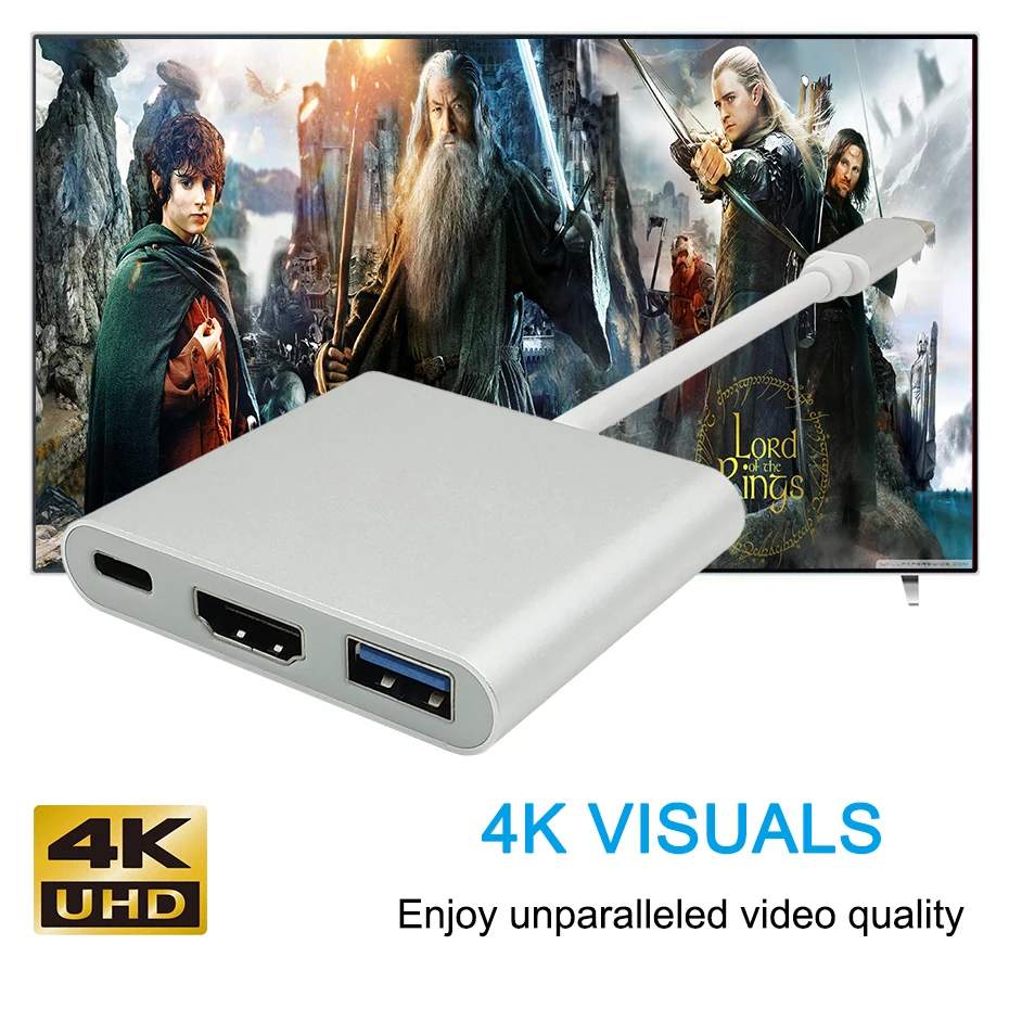 Преобразователь типа C в HDMI USB 3 1 USB-C концентратор адаптер type-C сплиттер 4K кабель 1080P