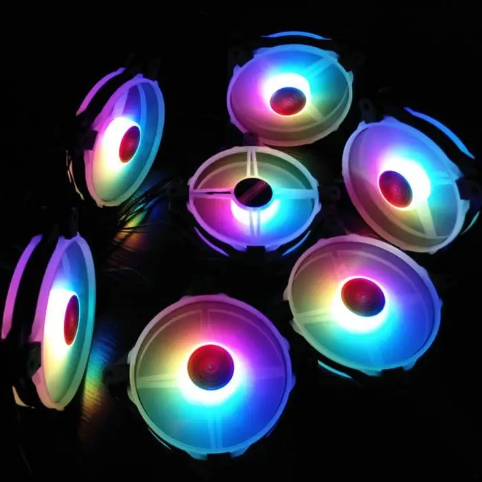 Радужные огни RGB регулируемый цветной вентилятор охлаждения 120 мм светодиодный ПК компьютер бесшумный чехол контроллер вентилятора новое поступление