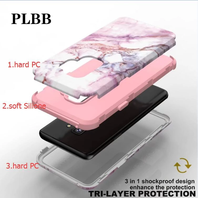 PLBB мраморный сверхпрочный ударопрочный чехол для телефона Samsung Galaxy S9 Plus Note 8