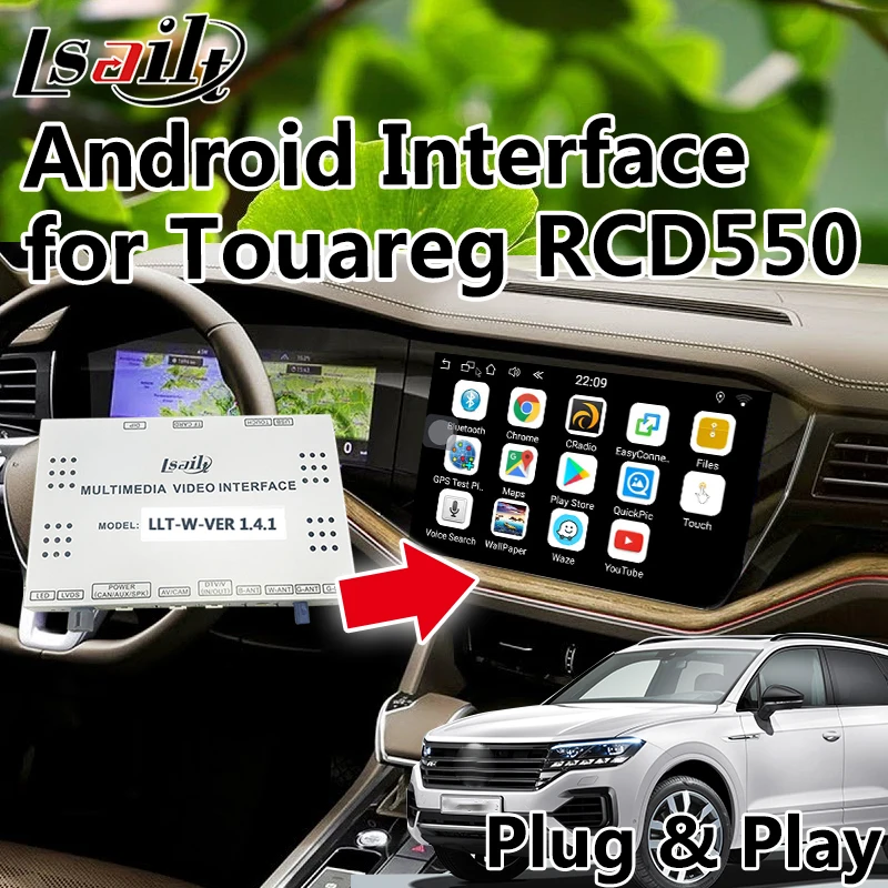 Plug& Play Видео Интерфейс Android навигация для 2010- Volkswagen Touareg RCD550 с Mirrorlink онлайн карта wifi