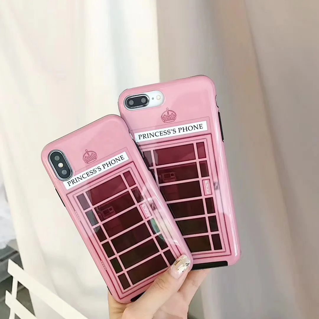 Silicone creative phone booth Case For iPhone 7 7Plus 8 8Plus 6s Plus PC 5 SE X XR XS Max App Capa ipone |