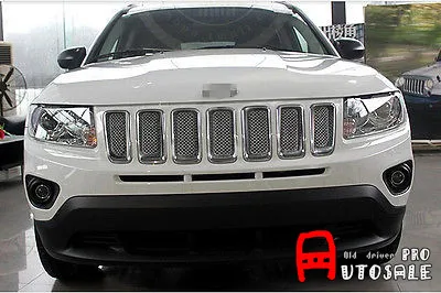 7 шт. хромированная решетка для Jeep Compass 2011 2012 2013 2014 2015 ABS|grill cover|compass covergrille grill |