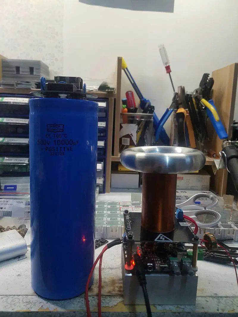 16 мм мини катушка для прослушивания музыки Тесла катушки miniSSTC драйвер платы DC 12