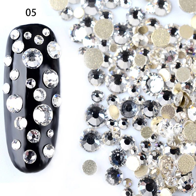 Хамелеоновые Стразы для ногтей 800 шт./пакет яичная белая плоская основа