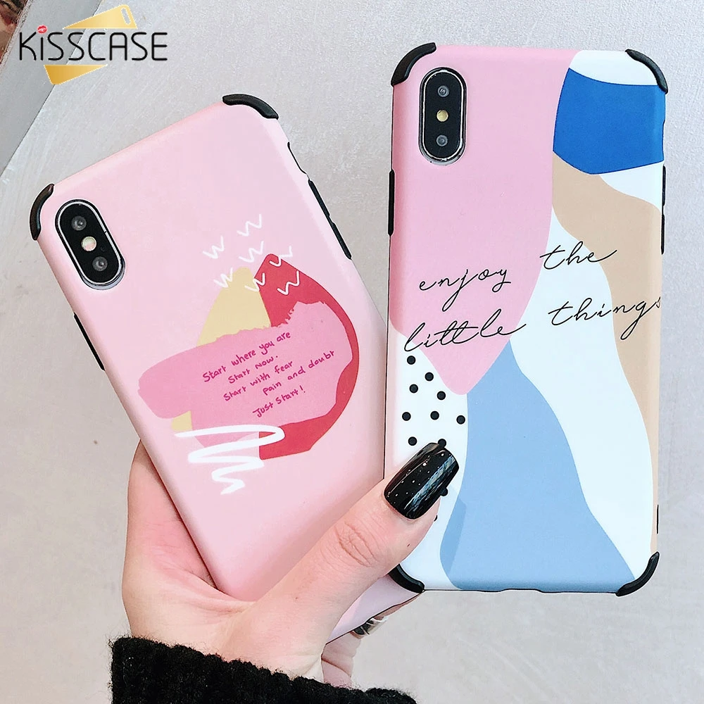 Мягкий чехол из ТПУ KISSCASE для iPhone 8 7 XR X матовый 6 Plus 6s XS максимальный Цветная