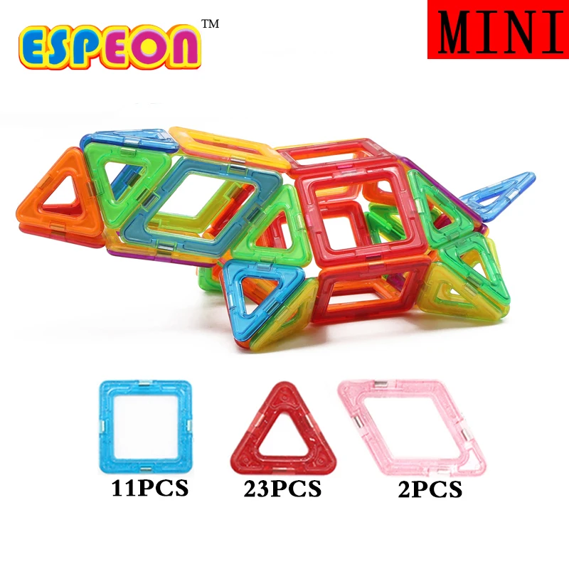 36 шт Мини Размер Магнитные строительные блоки просветленные Кирпичи DIY 3D