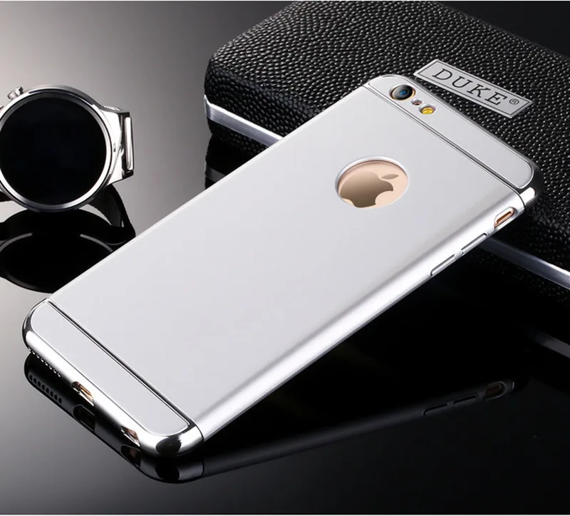Silver Чехол для iPhone 6 6s 7 8 Plus X Xs Max XR роскошный 3 в 1 ультра тонкий жесткий с чехол для iPhone 5 5S SE покрытием нескользящий матовый - Цвет: Silver