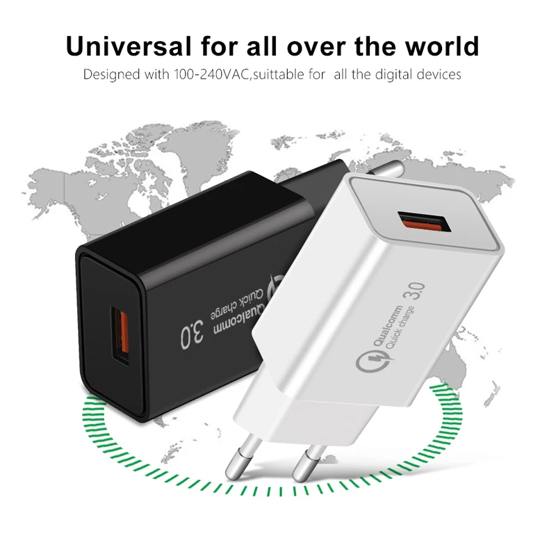 18 Вт Быстрая зарядка QC3.0 USB зарядное устройство для iPhone 11 X XS быстрая настенная зарядка EU адаптер для samsung S10 9 Xiaomi зарядное устройство для мобильных телефонов