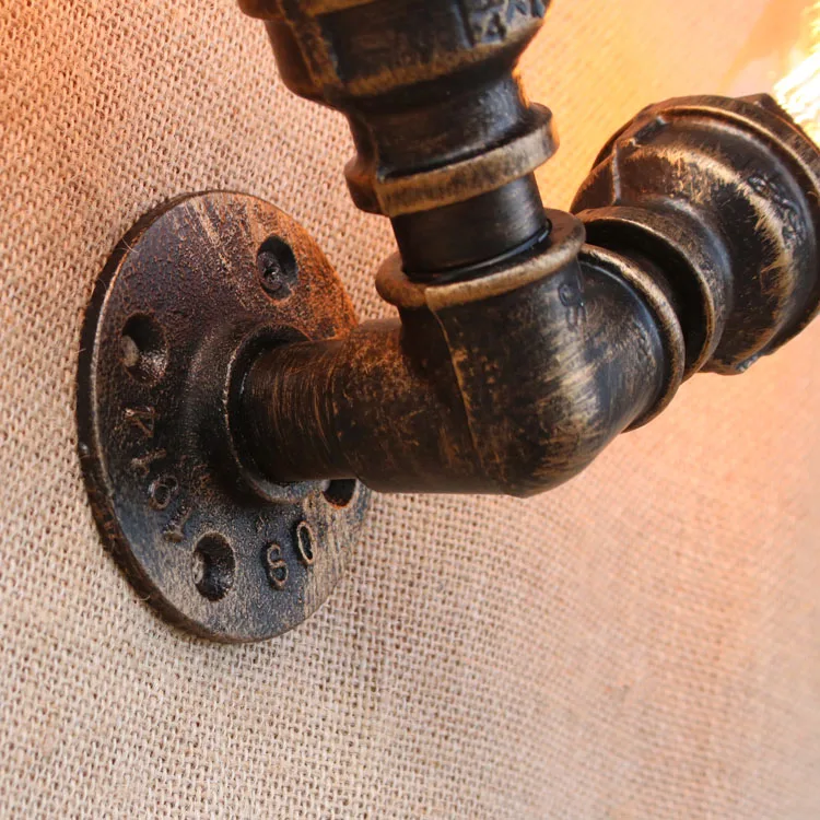 

2 Heads Retro LED Wall Lights For Home Lighting Water Pipe Industrial Wall lamp VIntage Wandlamp Lampen Apliques Murales
