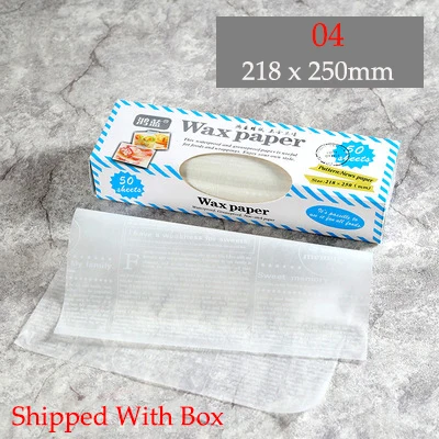 50Pcs/Lot Wax Paper Food-grade Grease Paper Food Wrappers Wrapping Paper for Bread Sandwich Burger Fries Oilpaper Baking Tools - Цвет: 04 With Box