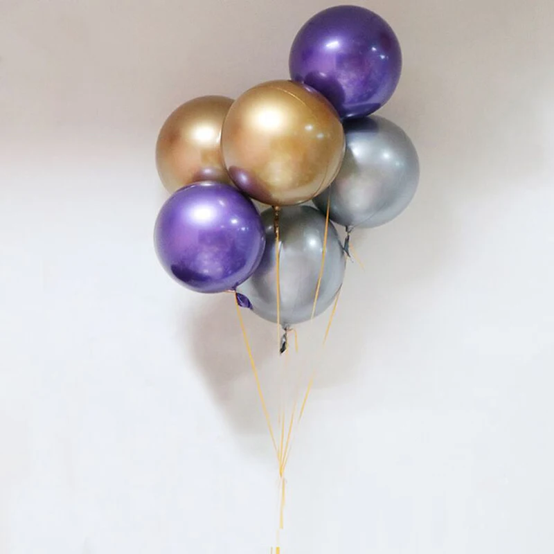 12 &quotметаллическая хромированная латекс букет воздушные шары с 18&quot немнущееся