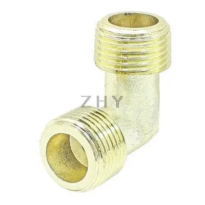 Gold Tone 16.5mm Dia 90 Degree Male Elbow Connector for Air Compressor | Pneumatic Parts