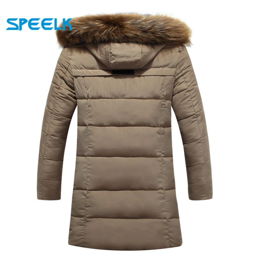 Winter Jackets Parka Men Windbreaker Large Fur Collar Coat Mens Mid-long Thickening Jacket Male Autumn Winter Warm Outwear