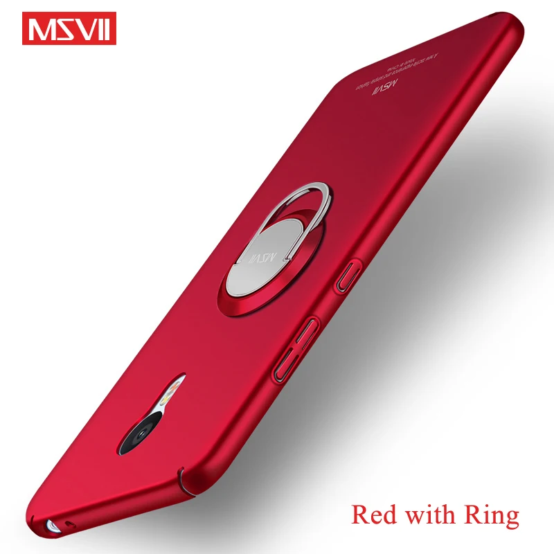 Чехол Msvii для Meizu M3 Note 3, чехол с кольцом на палец, Матовые чехлы для Meizu M3s Mini, Чехол-держатель для Meizu Note 3, Note3, чехол s - Цвет: Red With Ring
