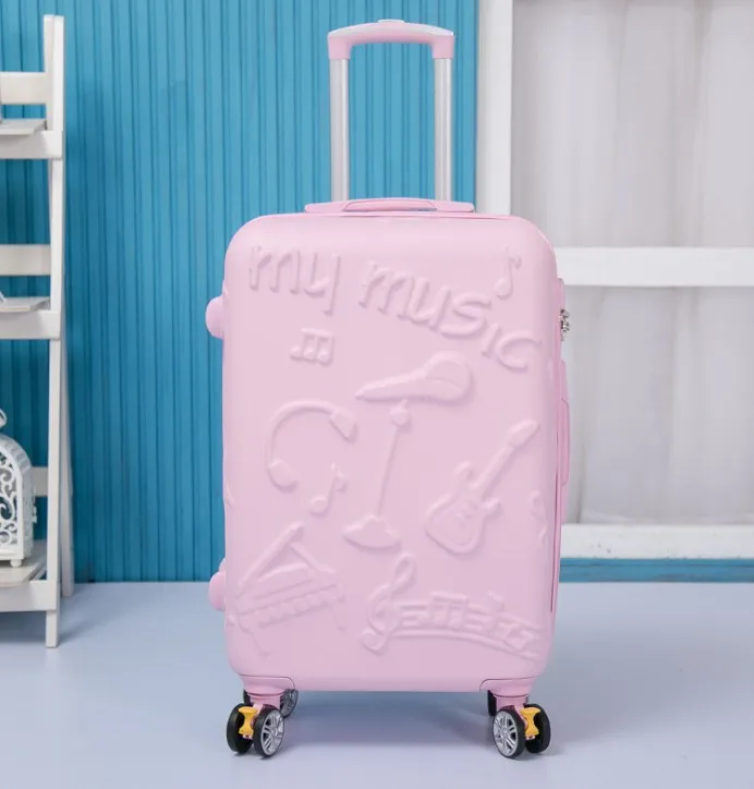 pink Travel tale 2" 24" дюймов ABS тележка багаж на ролликах сумка spinner koffer масштабных дорожных чемоданов, для девочек - Цвет: pink