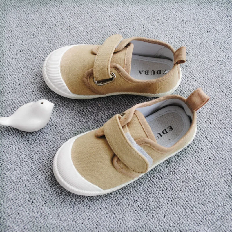 Baby Canvas Shoes Girls Kids Solid Color Children Flats Moccasins Boys Tenis Infantil Hook Loop Toddler | Детская одежда и обувь