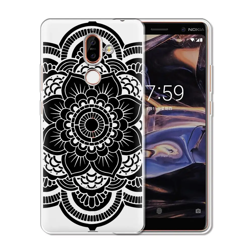 Цветочный чехол с кружевной мандалой для Nokia, версия 1, 2, 3, ремешок для девочек от 5 до 8 лет 7 Plus чехол s силиконовый чехол-накладка из мягкого ТПУ чехол для Nokia 6 2,1 3,1 5,1 6,1 7,1X6 крышка