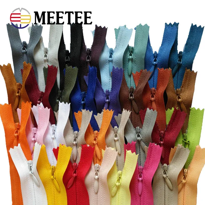 10 шт Meetee 3 #20 см 40 50 60 змейки невидимки DIY нейлоновая застежка молния для шитья