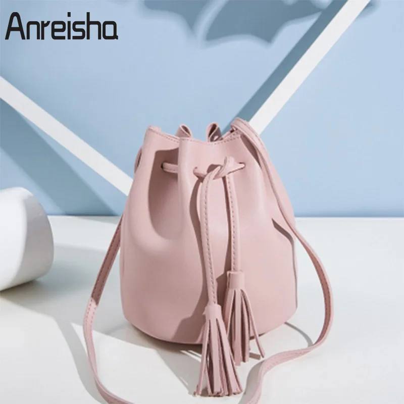 Anreisha 2018 сумка-мешок через плечо из искусственной кожи для женщин модная сумка с