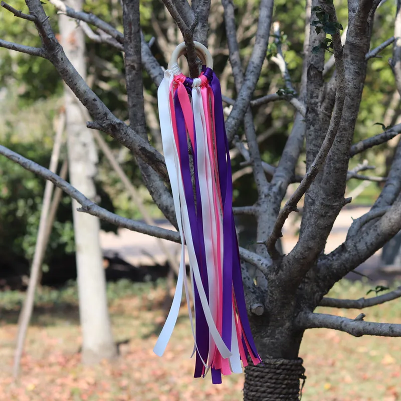 Новинка 20 шт./лот фиолетовое деревянное кольцо лента Вальдорф ручная кайт