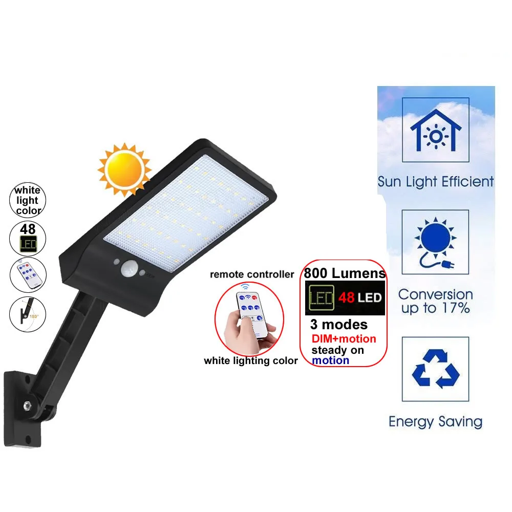 Дистанционное управление 48 светодиодный солнечный светильник Открытый
