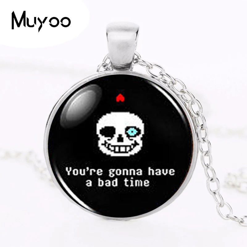 Undertale Sans Bad Time игровой модное ожерелье ручной работы латунный серебряный кулон стимпанк ювелирные изделия для женщин Новая цепочка игрушка HZ1