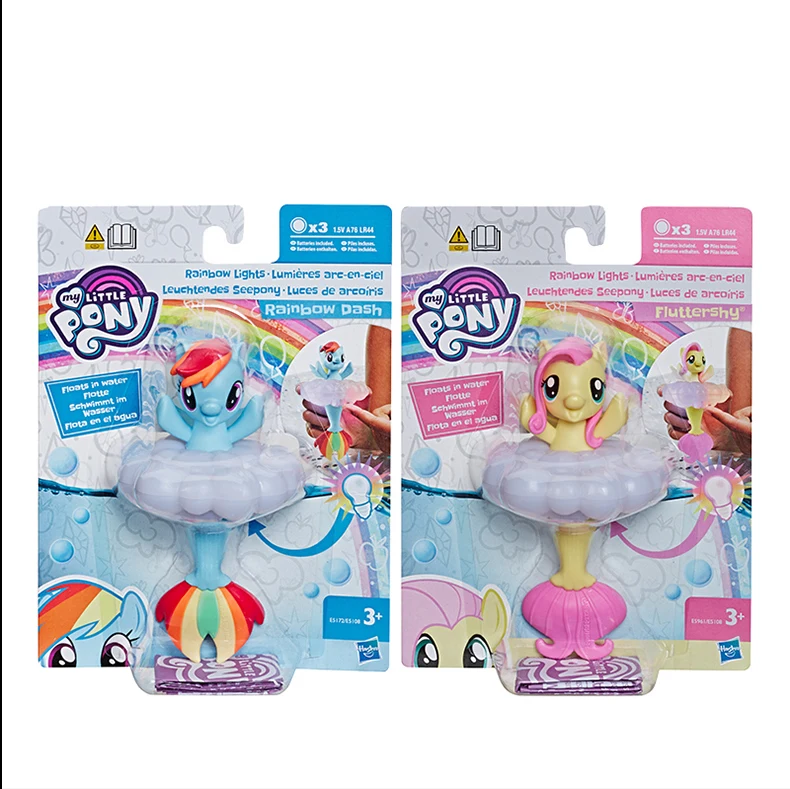 Hasbro, игрушка My Little Pony, радужные огни, Флаттершай, плавающая водная игрушка, морская фигурка с подсветкой для детей в возрасте от 3 лет и старше