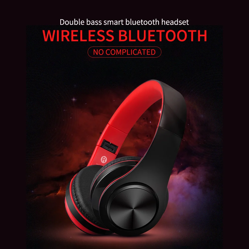 Беспроводной складные наушники Bluetooth стерео плотно прилегающие к уху супер бас