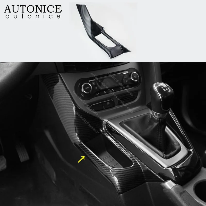 

For ford Focus MK3 2012-2014 Carbon fiber color Gearshift Outer Panel Cover Glove box TRIM