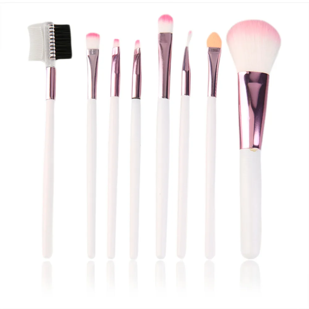 8 Pieces Makeup Brush Set Comestic Brushes natural color rendering uniform &amp Pink Letter Bag durable Portable Cute top quality | Красота и