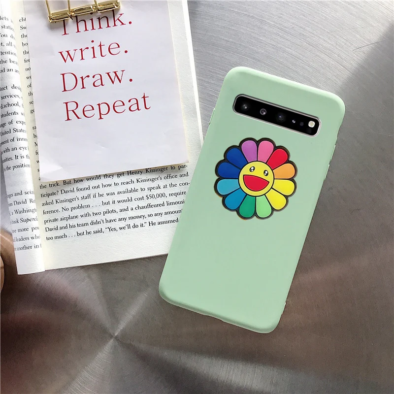matte 3D solid color candy silicone flower case for Samsung Galaxy S10 5G S10E S9 S8 plus S6 S7 edge funny soft back cover funda |