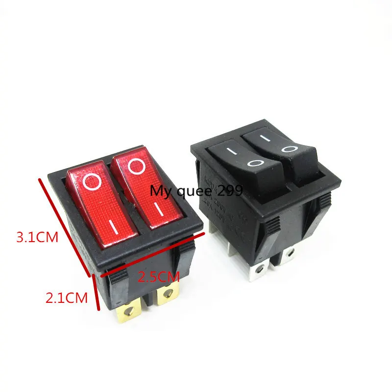 2 шт. переключатель на 6 контактов 15 а/250 В переменного тока 20 А/125 тока|kcd4 rocker switch|kcd4