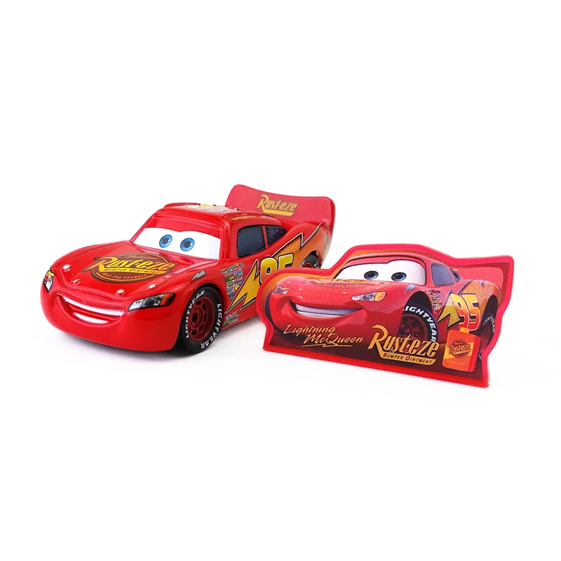Дисней Pixar Cars Lightning McQueen с металлическим указателем литой под давлением