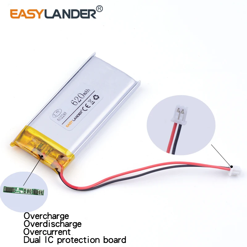 602248 3 7 V 620mAh литий полимерный ионный аккумулятор для Mp3 mp4 DVR камеры телефона GPS PSP