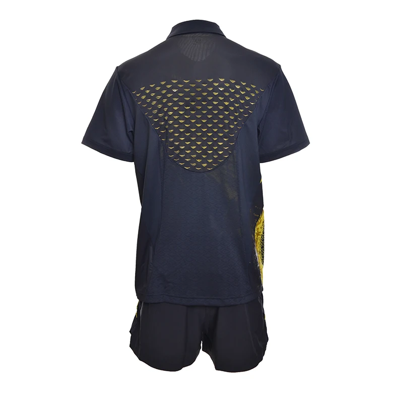 Li-Ning, мужские комплекты для настольного тенниса, дышащие футболки, комфортные шорты, комплекты для соревнований, лайкровая подкладка, спортивные комплекты AQCG025
