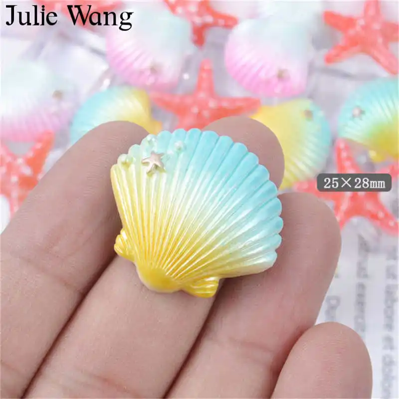 Julie Wang 10 шт. полимерный корпус из смешанного пластика морская звезда подвески
