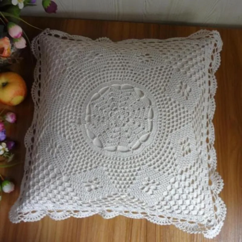 MINDPLUS 100% хлопок ручной работы вязаный Чехол на подушку наволочка 45x45 см HD133|crochet